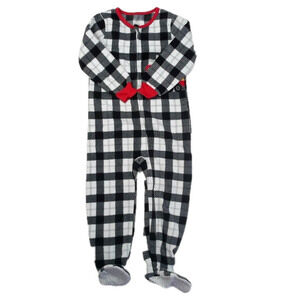 Absorba Boys Black Check 1-piece footed Pajamas size: 4T